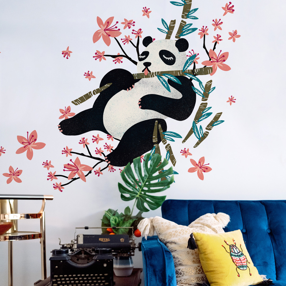 RM - CATCOQ PANDA GIANT PEEL AND STICK WALL DECALS