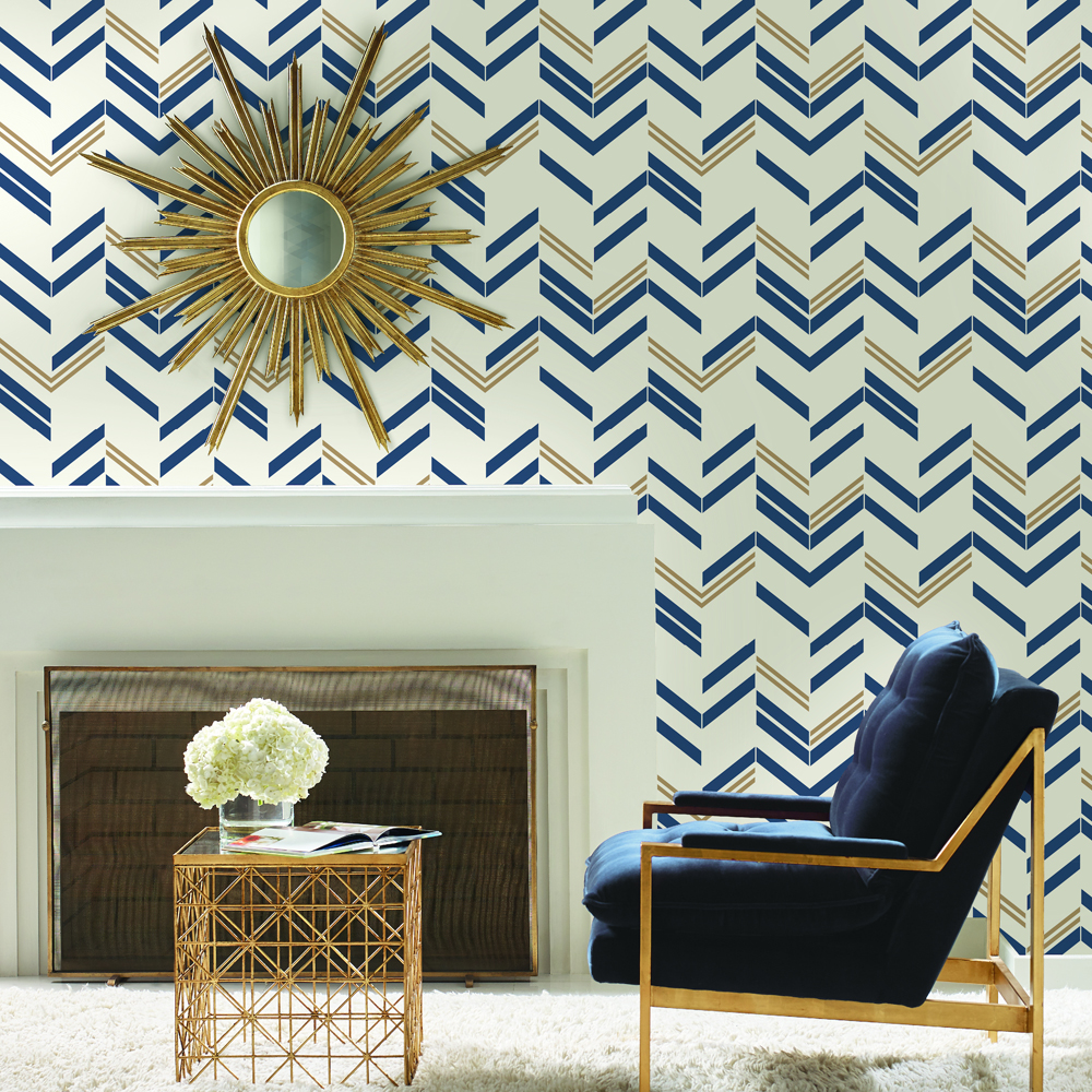 RM - CHEVRON STRIPE PEEL & STICK WALLPAPER