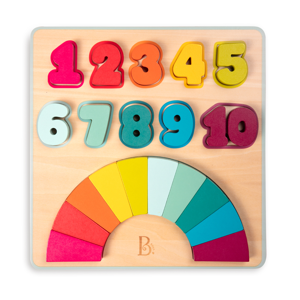 B. Counting Rainbows - Regenbogen Zahlenpuzzle aus Holz 20-teilig