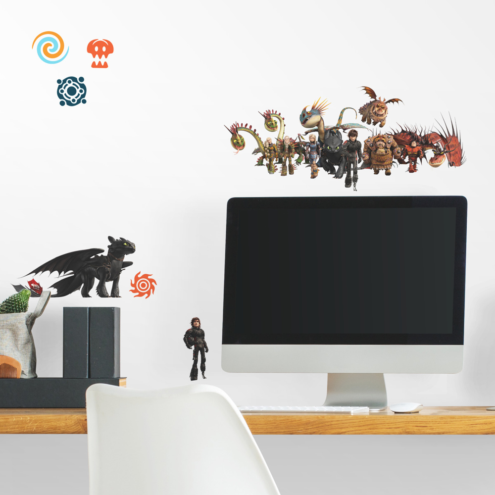 RM - DREAMWORKS DRAGONS PEEL AND STICK WALL DECALS 