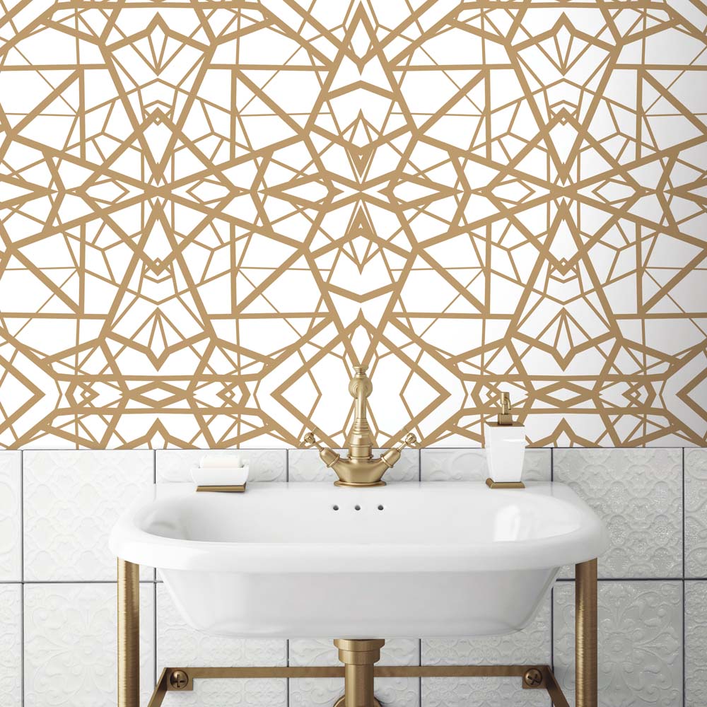 RM - PEEL & STICK Wallpaper - Moderne geometrische Formen Gold