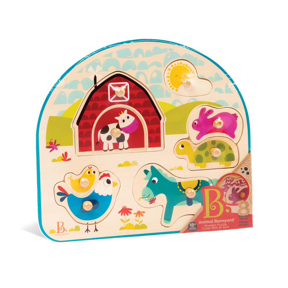 B. Animal Barnyard - Holzpuzzle Bauernhof 8-teilig