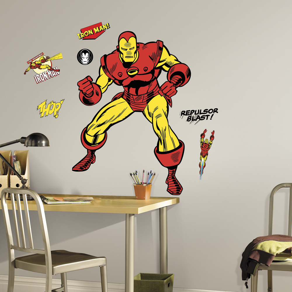 RM - CLASSIC IRON MAN COMIC PEEL AND STICK GIANT WALL DECALS