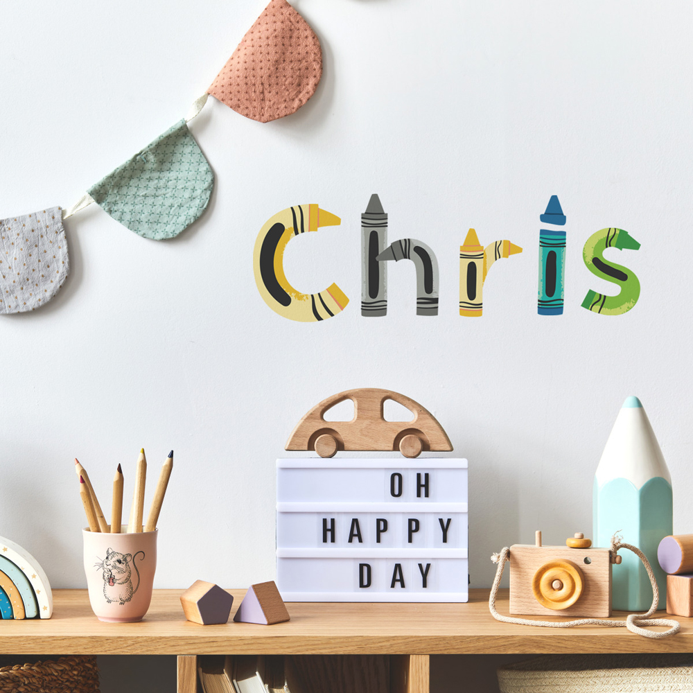 RM - A TO Z CRAYON ALPHABET PEEL AND STICK WALL DECALS