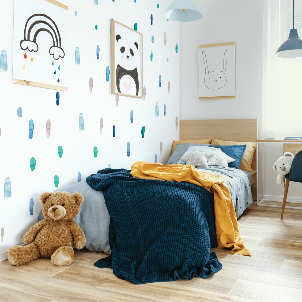 RM - COOL WATERCOLOR SWATCH PEEL AND STICK WALL DECALS