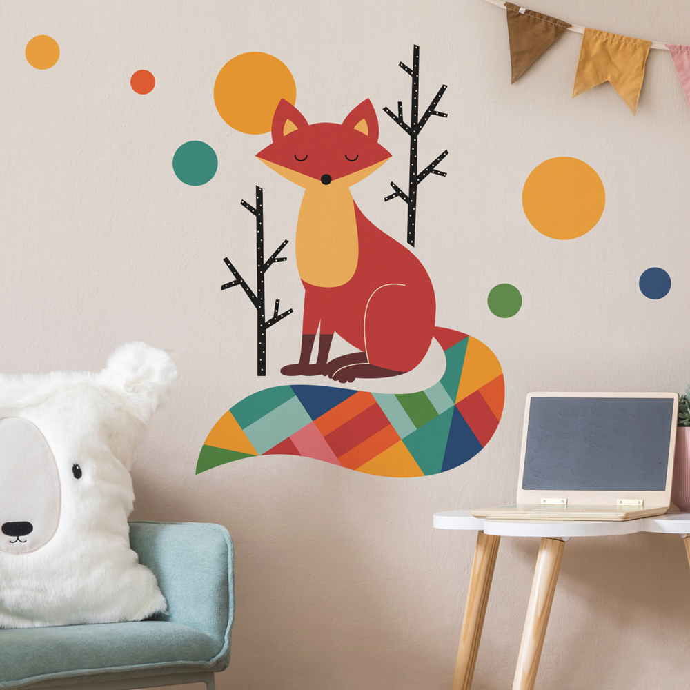 RM - ANDY WESTFACE RAINBOW FOX PEEL AND STICK GIANT WALL DECALS