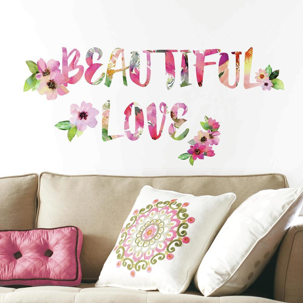RM - "Beautiful Love" Aquarell Quote