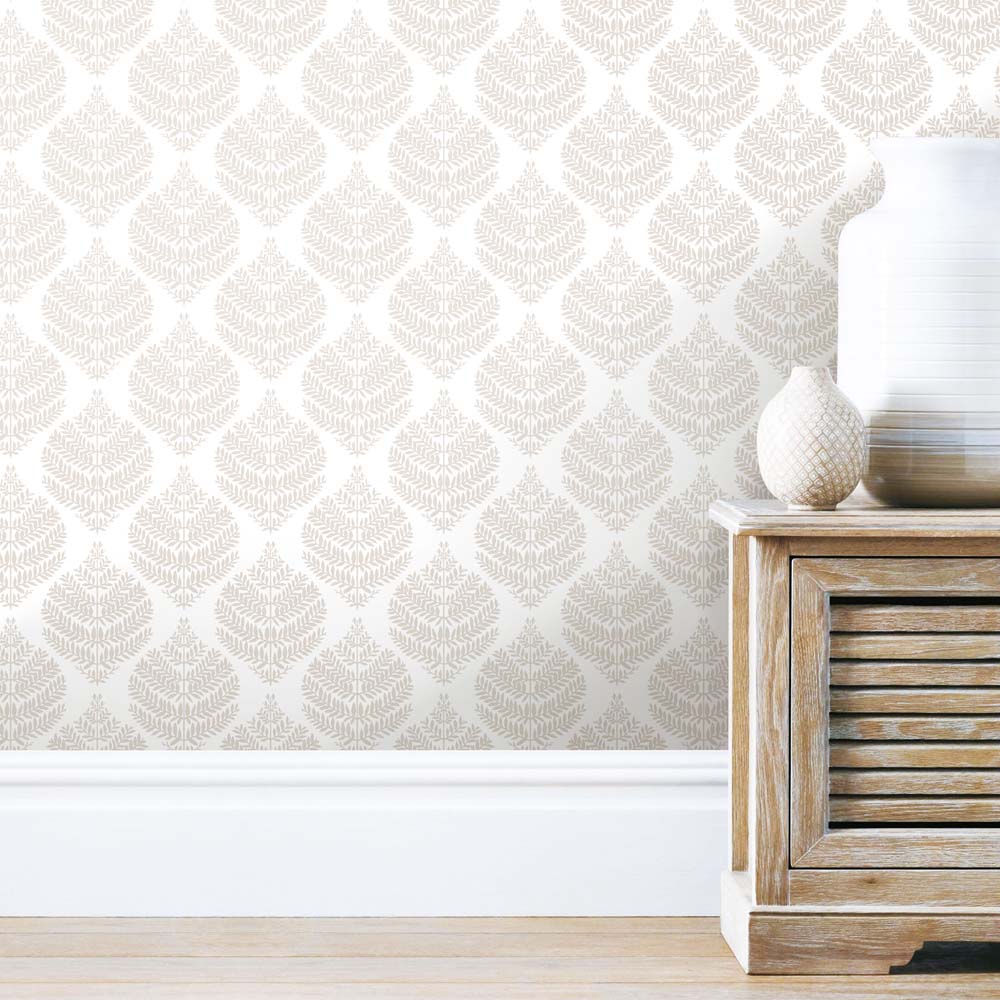 RM - PEEL & STICK Wallpaper - Hygge Farn Damast Taupe
